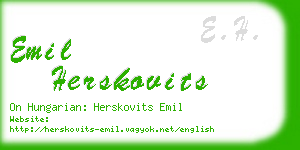 emil herskovits business card